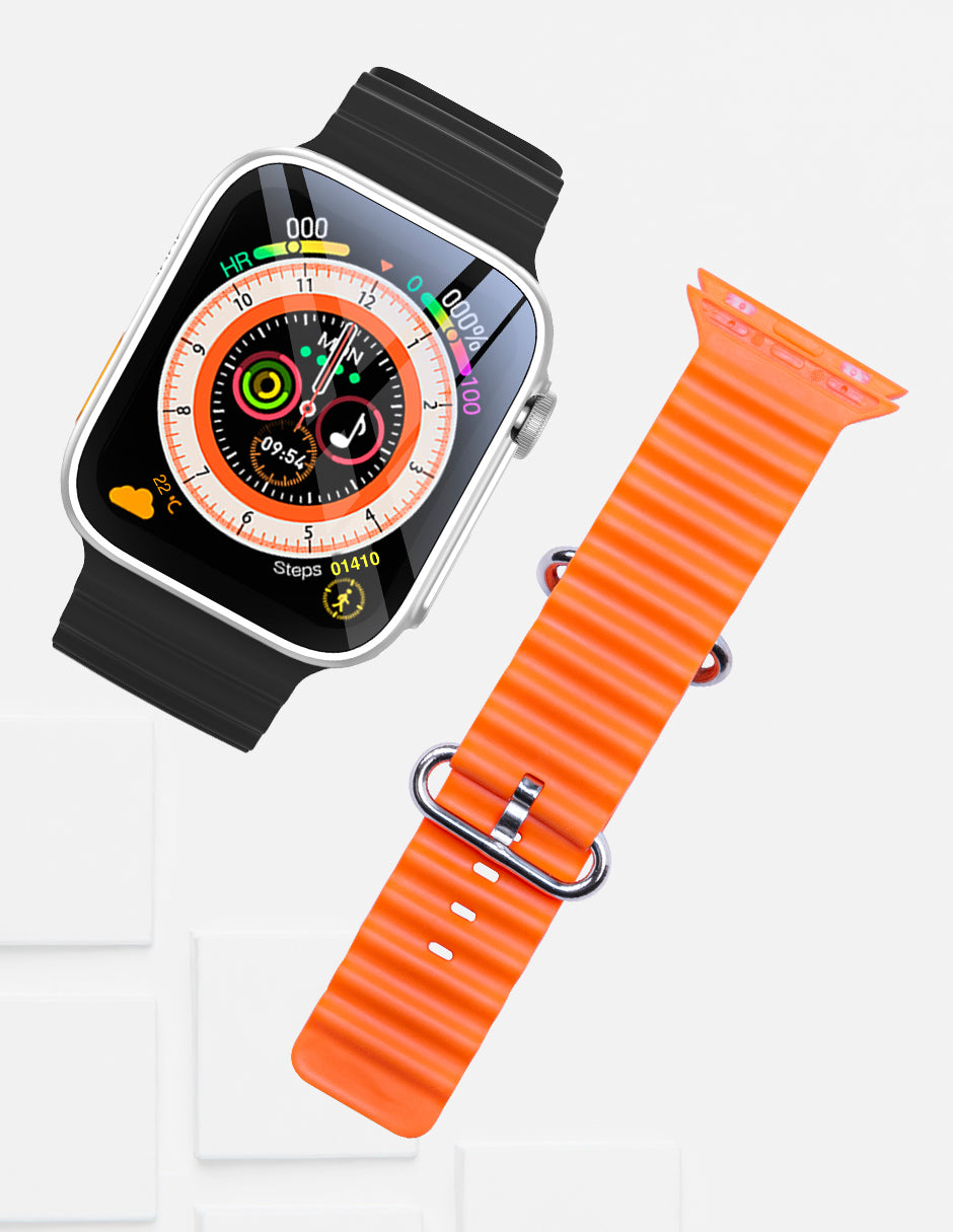 Image SmartWatch Silver Correa Naranja