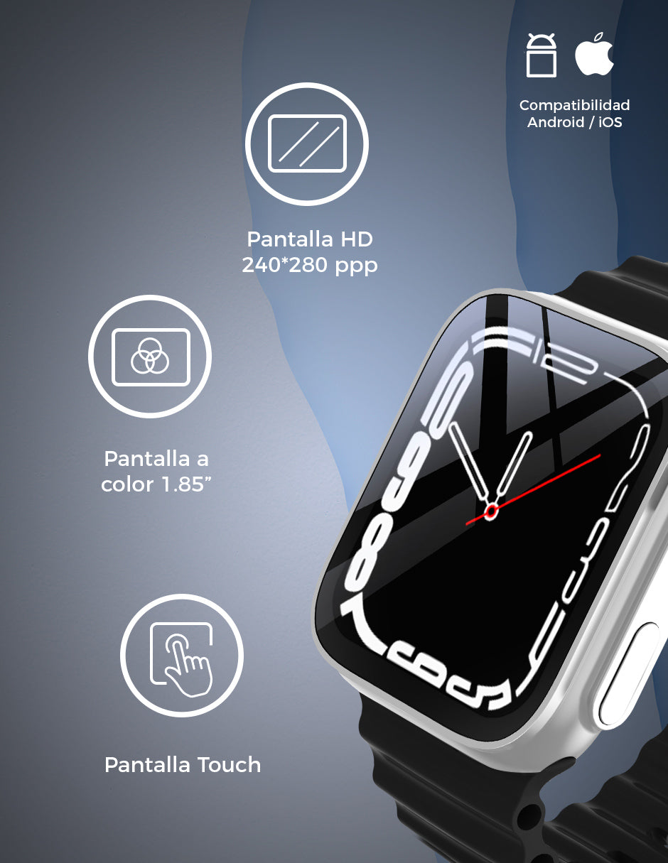 Image SmartWatch Silver Correa Naranja