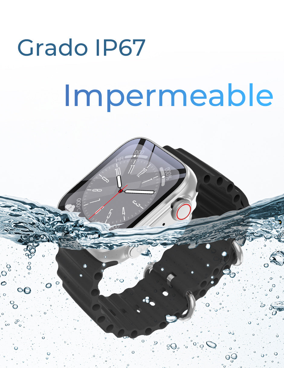 Image SmartWatch Silver Correa Naranja